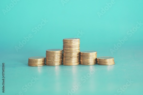 stacks of money coin Business and financial investment concept