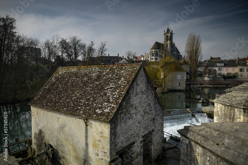 View on the medieval city of Moret sur Loing in Seine et Marne in France photo
