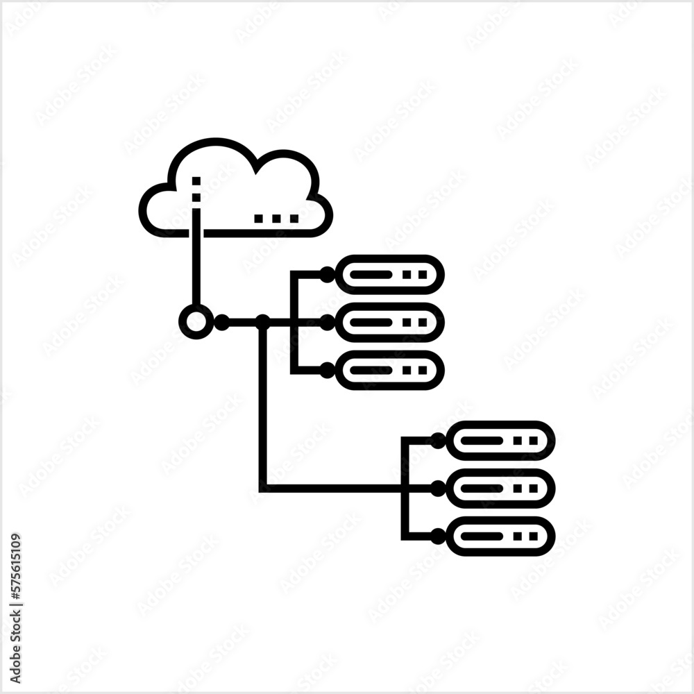 Cloud Network Icon, Cloud Computing Network Concept, On Demand Availability Of Computer System Resources Cloud Network Icon, Cloud Computing Network Concept, On Demand Availability Of Computer System Resources