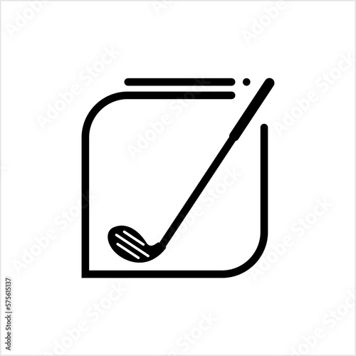 Golf Club Icon, Golf Stick Icon, Gold Sport Stick Icon