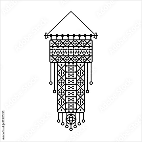 Macrame Icon, Knotted Decorative Form Of Textile