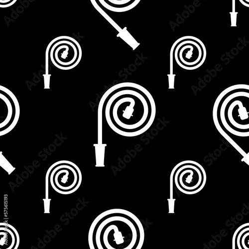 Fire Hose Icon Seamless Pattern, Fire Fighting Equipment Water Hose Pipe, Firehose Icon, High Pressure Foam Water Hose