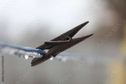 Raindrops on a clothesline