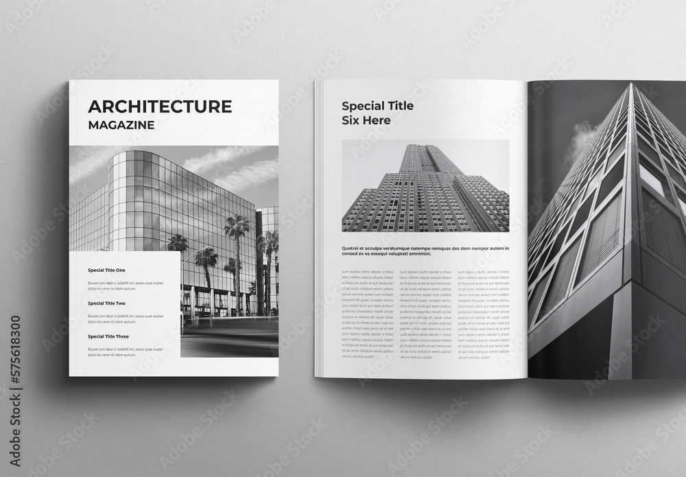 Architecture Magazine Layout Stock Template Adobe Stock