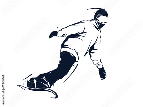 vector set of skiing logos, emblems and design elements