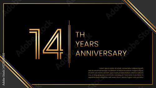 14th year anniversary design template. vector template illustration