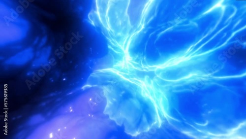 3D animation of the abstract morphing shape. Nebula Colourful and organic flow