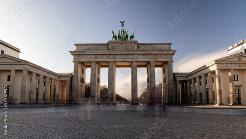 Long exposure of Brandenburg Gate in Berlin  Germany