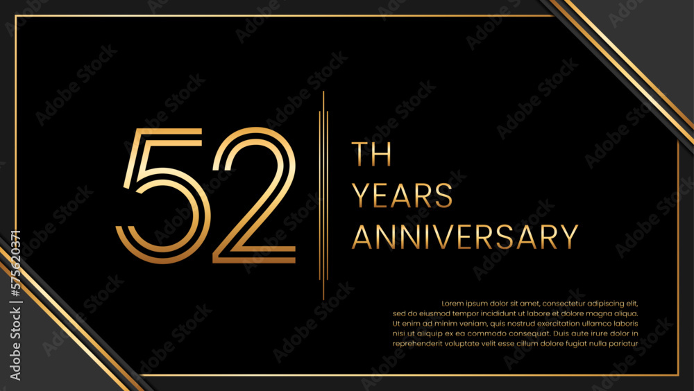 52th year anniversary design template. vector template illustration 52th year anniversary design template. vector template illustration