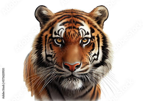 Tiger face isolated on background