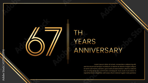 67th year anniversary design template. vector template illustration