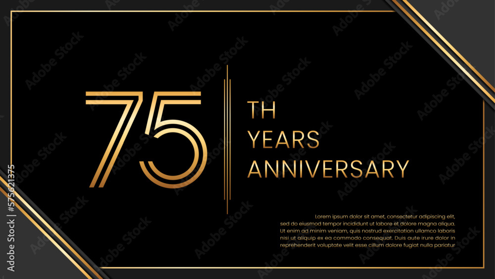 75th year anniversary design template. vector template illustration 75th year anniversary design template. vector template illustration