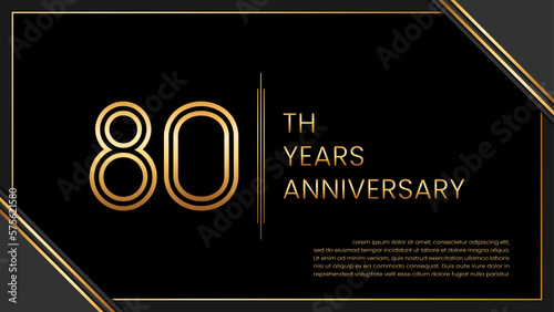 80th year anniversary design template. vector template illustration