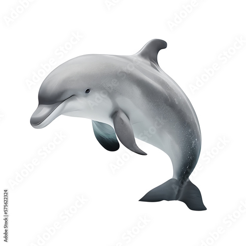 Print op canvas a dolphin isolated on background