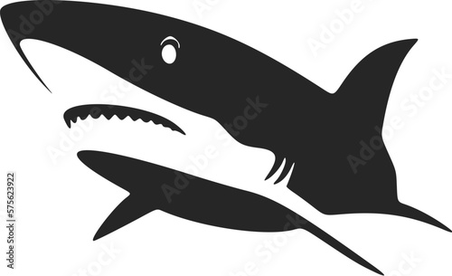 Elegant black and white shark logo for your brand available in vector format.