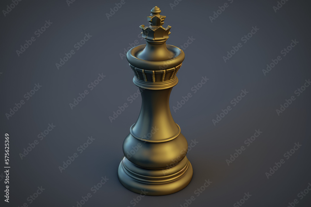 simple 3d chess piece emoji icon render made by generative ai