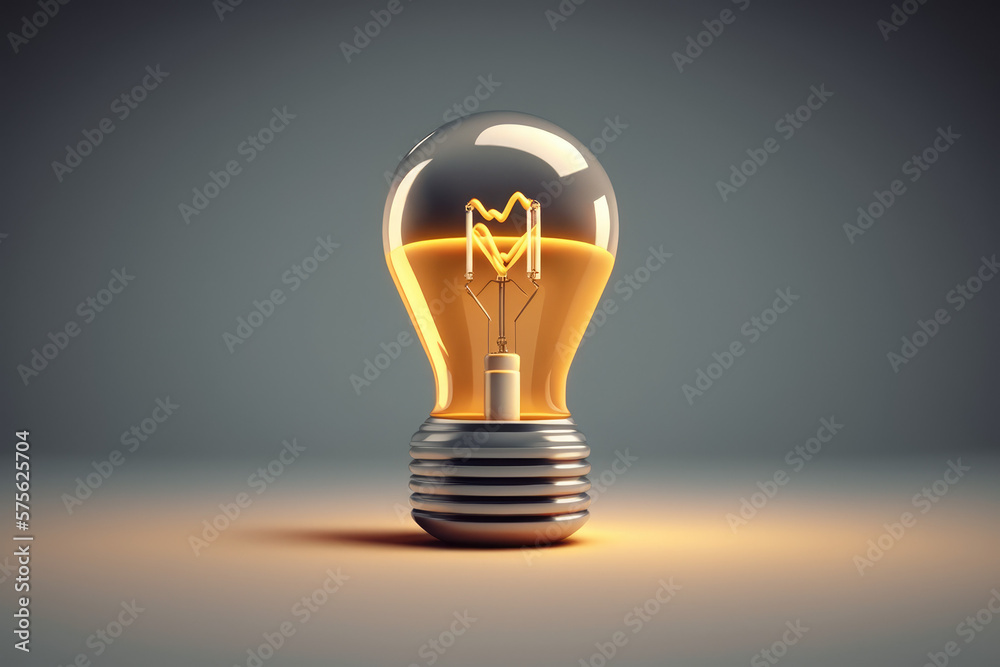 simple 3d electric lightbulb emoji icon render made by generative ai simple 3d electric lightbulb emoji icon render made by generative ai