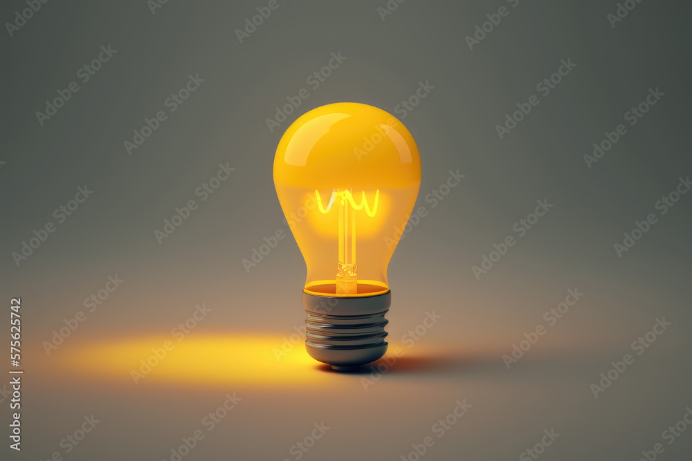 simple 3d electric lightbulb emoji icon render made by generative ai simple 3d electric lightbulb emoji icon render made by generative ai