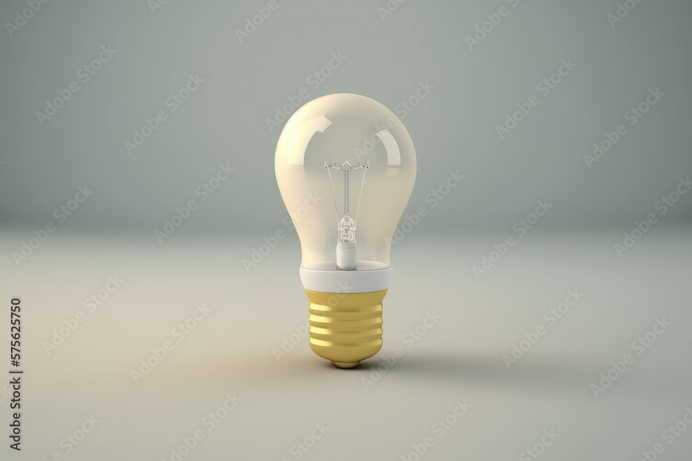 simple 3d electric lightbulb emoji icon render made by generative ai simple 3d electric lightbulb emoji icon render made by generative ai