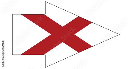 Alabama Sate Flag Pointing Arrow