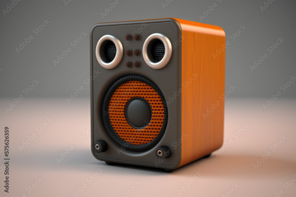simple 3d audio speaker emoji icon render made by generative ai Stock
