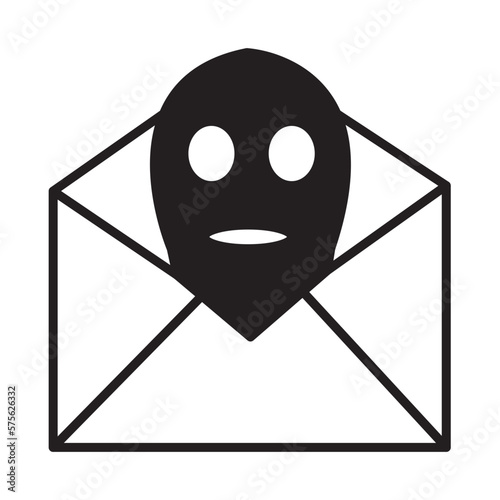 Solid Line CRIME LETTER design vector icon