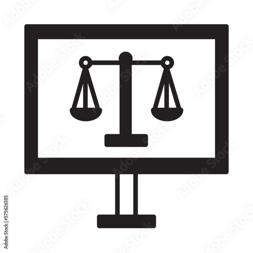 Solid Line DIGITAL LAW design vector icon