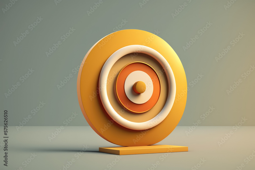 simple 3d target emoji icon made by generative ai Stock Illustration