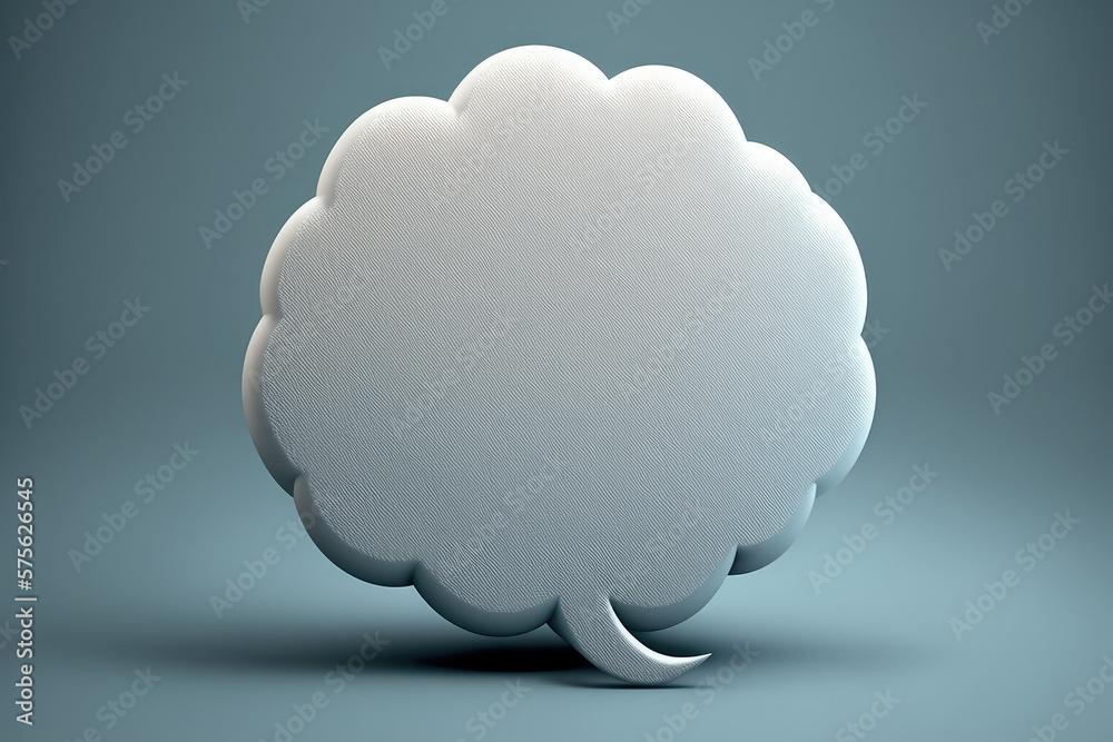simple 3d thought bubble emoji render made by generative ai Stock