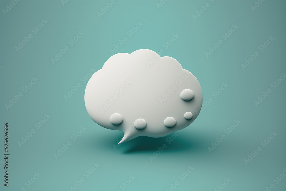 simple 3d thought bubble emoji render made by generative ai Stock