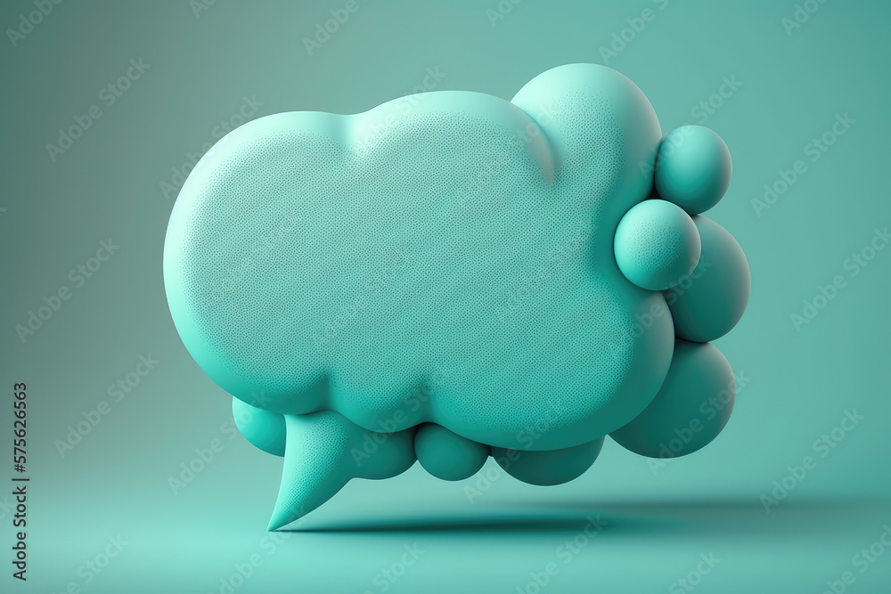 simple 3d blue thought bubble emoji icon render made by generative ai
