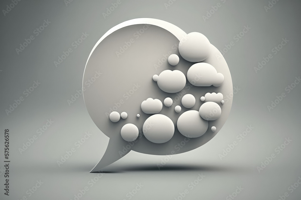 simple 3d thought bubble emoji render made by generative ai Stock