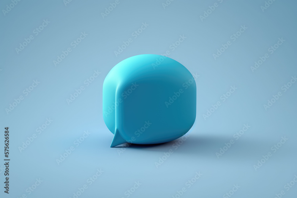 simple 3d blue thought bubble emoji icon render made by generative ai simple 3d blue thought bubble emoji icon render made by generative ai