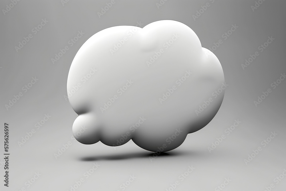 simple 3d thought bubble emoji render made by generative ai Stock