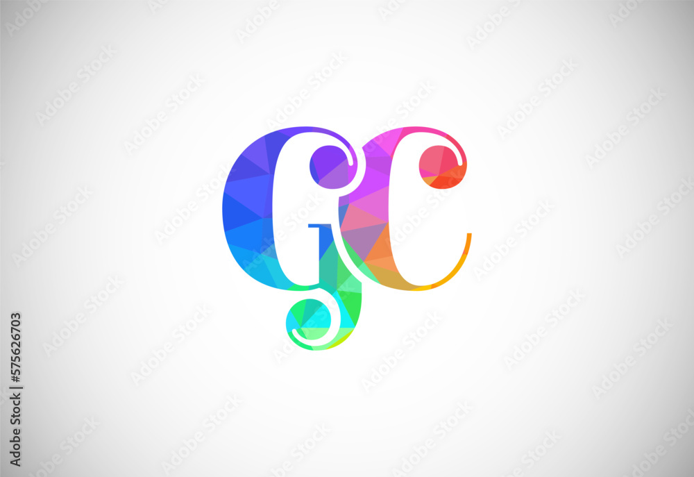 Letter G C Low Poly Logo Design Vector Template. Graphic Alphabet Symbol For Corporate Business Identity Letter G C Low Poly Logo Design Vector Template. Graphic Alphabet Symbol For Corporate Business Identity