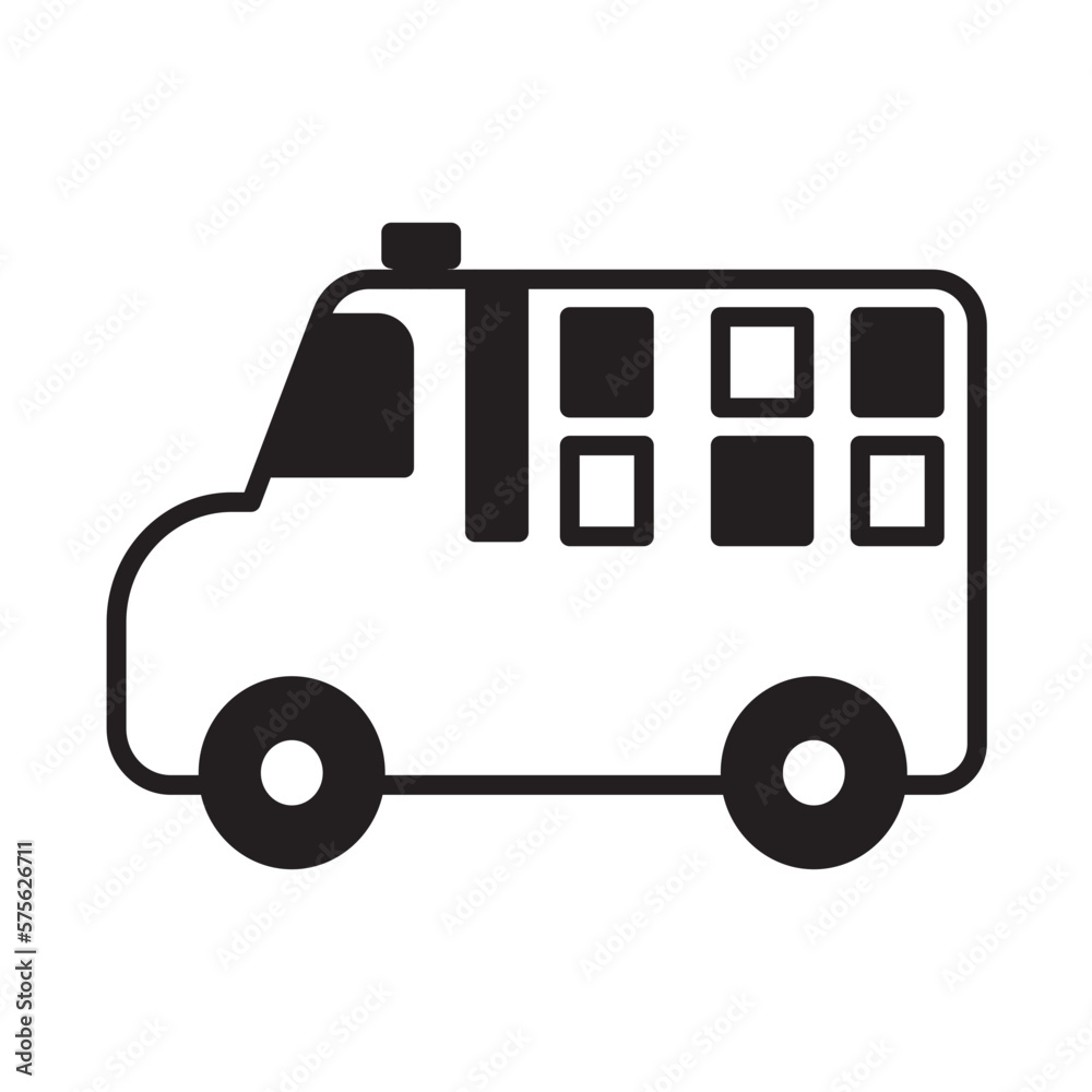 Solid Line PRISONER TRANSPORT design vector icon Solid Line PRISONER TRANSPORT design vector icon