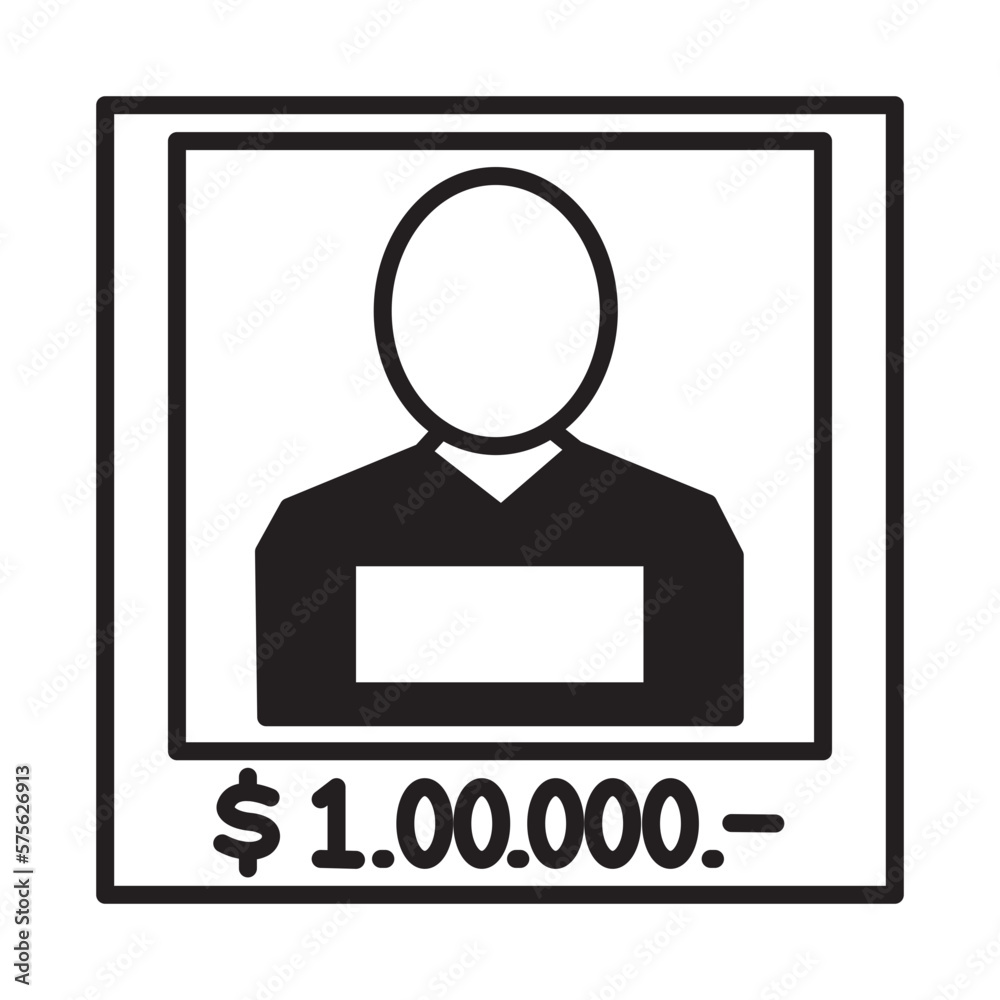 Solid Line WANTED design vector icon Solid Line WANTED design vector icon