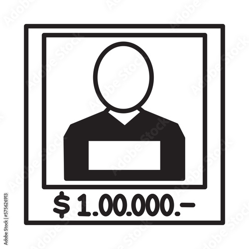 Solid Line WANTED design vector icon