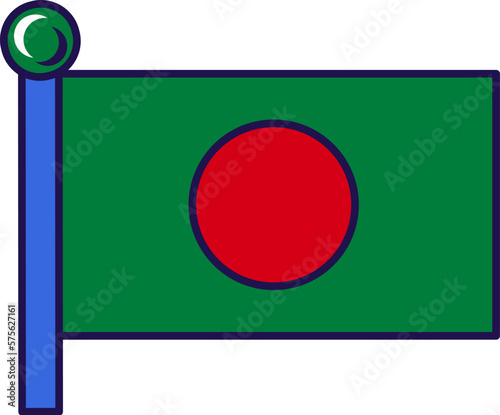 Free Download Bangladesh asian country flag on flagstaff vector - GFXLoad