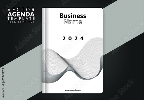 Vector agenda cover design. Creative and minimal agenda cover template suitable for corporate identity design.