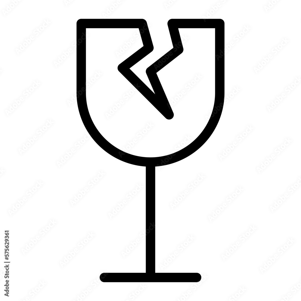 broken glass line icon broken glass line icon