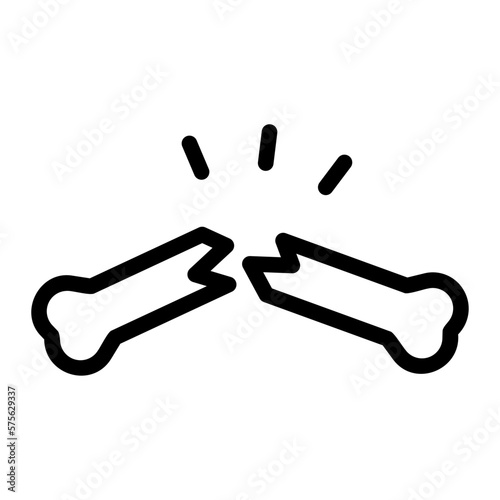broken bone line icon