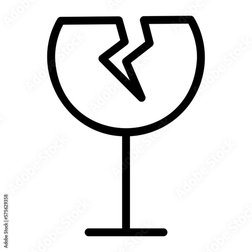 broken glass line icon