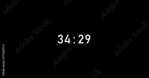 40 seconds digital timer countdown animation is isolated on black background. countdown timer, 40 sec stopwatch animation template video footage
