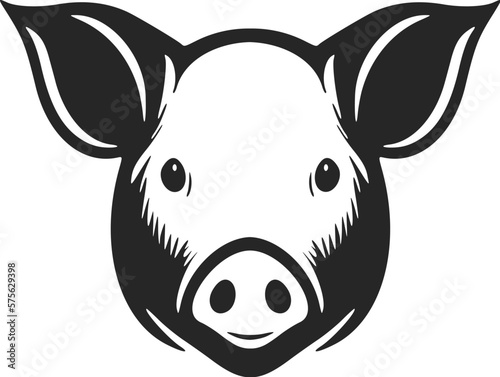 Elegant bandw pig vector logo to upgrade your brand's image. photo