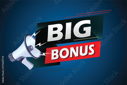 Big bonus word concept vector illustration with megaphone and 3d style, landing page, template, ui, web, mobile app, poster, banner, flyer, background, gift card, coupon, label, wallpaper	