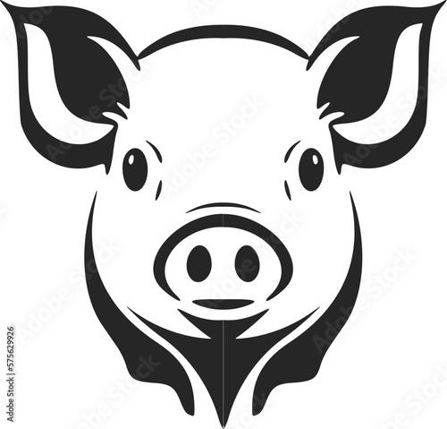 Beautiful black white pig vector logo to give your business a stylish makeover.