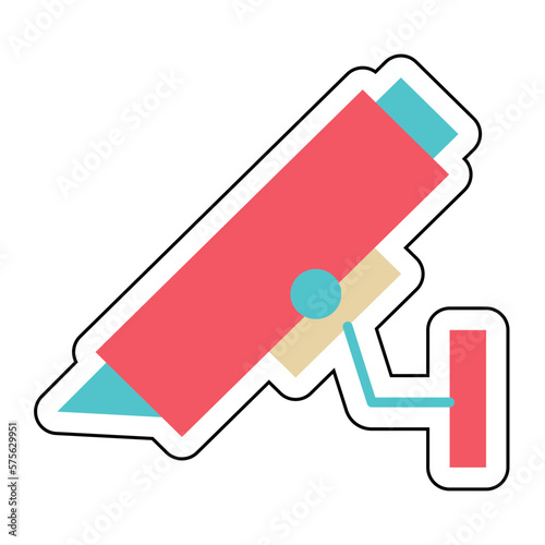 Sticker CCTV design vector icon