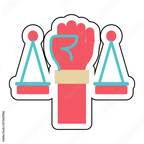 Sticker CIVIL RIGHTS design vector icon