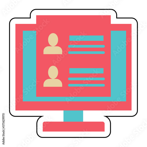 Sticker COMPUTER BASE design vector icon